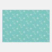 トレンディーシンプルティール(緑がかった色)クリスマスツリーズ ラッピングペーパーシート (正面)