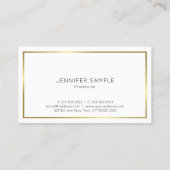 トレンディーシンプルデザインエレガント金ゴールドプレインラグジュアリー 名刺 (裏面)