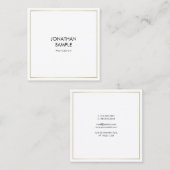 トレンディーシンプルデザインスタイリッシュ金ゴールドプロフェッショナル スクエア名刺 (正面/裏面)