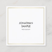 トレンディーシンプルデザインスタイリッシュ金ゴールドプロフェッショナル スクエア名刺 (正面)