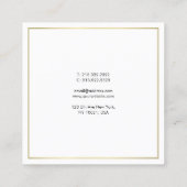 トレンディーシンプルデザインスタイリッシュ金ゴールドプロフェッショナル スクエア名刺 (裏面)