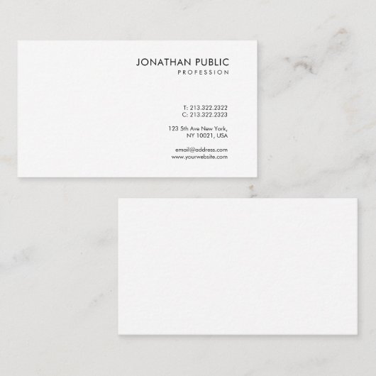 トレンディーシンプルデザインホワイトテンプレートシモダンック 名刺 (正面/裏面)