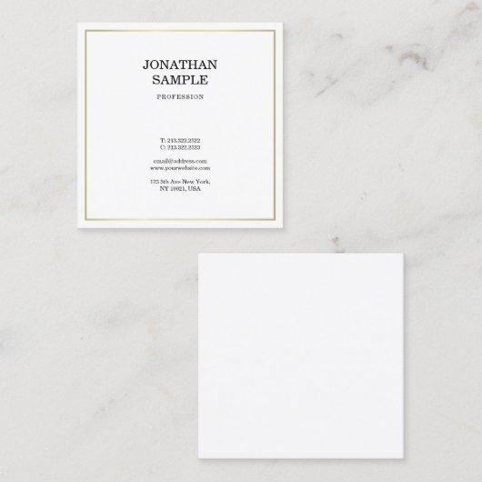 トレンディーシンプルデザインモダン洗練プレーン スクエア名刺 (正面/裏面)