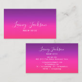トレンディーシンプルネオンパープルとピンクグラデーション抽象芸術 名刺 (正面/裏面)