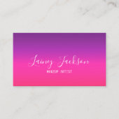 トレンディーシンプルネオンパープルとピンクグラデーション抽象芸術 名刺 (正面)