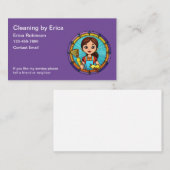 トレンディーシンプルハウスクリーニングメイドビジネスカード 名刺 (正面/裏面)
