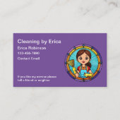 トレンディーシンプルハウスクリーニングメイドビジネスカード 名刺 (正面)