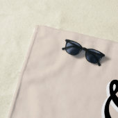 トレンディーシンプルブラック+ベージュウェディングパーティー ビーチタオル (インサイチュ)