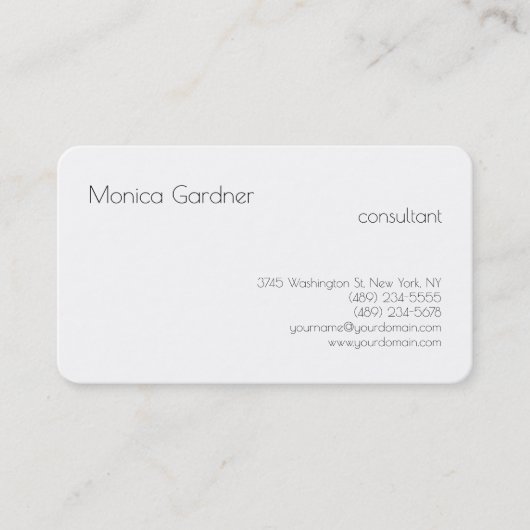 トレンディーシンプルプレーンクリエイティブホワモダンイト 名刺 (正面)