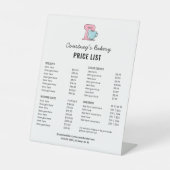 トレンディーシンプルベーカリークリップアートケーキ価格表記号 台座サイン (正面)