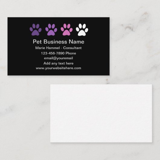 トレンディーシンプルペットサービス名刺 名刺 (正面/裏面)