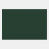 トレンディーシンプルホリデークリスマスグリーンカ無地のラー ラッピングペーパーシート (正面2)