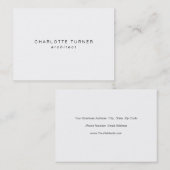 トレンディーシンプルミニマリストホワイトプロフェッショナル 名刺 (正面/裏面)