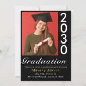 トレンディーシンプルモダン写真カジュアル卒業 招待状 (正面)