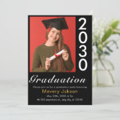 トレンディーシンプルモダン写真カジュアル卒業 招待状 (スタンド正面)