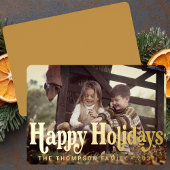 トレンディーシンプルレトロタイポグラフィフォトクリスマス 箔シーズンカード