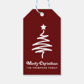 トレンディーシンプルレトロレッドクリスマス差出人住所 ギフトタグ (正面)