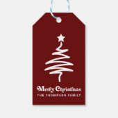 トレンディーシンプルレトロレッドクリスマス差出人住所 ギフトタグ (裏面)