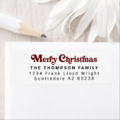 トレンディーシンプルレトロレッドクリスマス差出人住所 ラベル (インサイチュ)