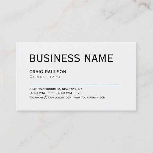 トレンディーシンプル可愛いプレーン白黒名刺 名刺 (正面)