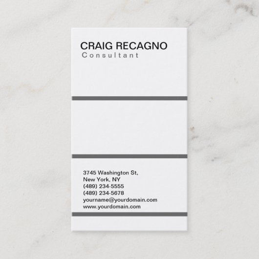 トレンディーシンプル可愛いプレーン白黒名刺 名刺 (正面)