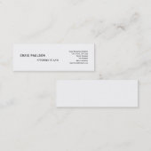 トレンディーシンプル可愛いプレーン・コンサルタント・ビジネスカード スキニー名刺 (正面/裏面)