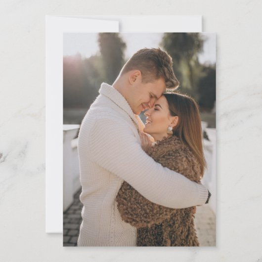 トレンディーシンプル書道オーバーレイ結婚写真 招待状 (裏面)