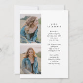 トレンディーシンプル書道3枚写真卒業 招待状 (裏面)