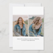 トレンディーシンプル書道3枚写真卒業 案内状 (裏面)