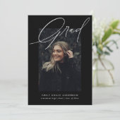 トレンディーシンプル書道3枚写真卒業 案内状 (スタンド正面)