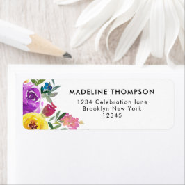 トレンディーシンプル紫ピンクフローラ水色 ラベル