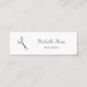 トレンディーシンプル美容師シザーズグレーホワイト スキニー名刺 (正面)