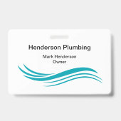 トレンディーシンプル配管工スタッフビジネスバッジ バッジ (Back)