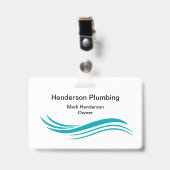 トレンディーシンプル配管工スタッフビジネスバッジ バッジ (Front with Clip)