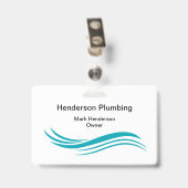 トレンディーシンプル配管工スタッフビジネスバッジ バッジ (Back with Clip)