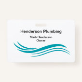 トレンディーシンプル配管工スタッフビジネスバッジ バッジ (正面)