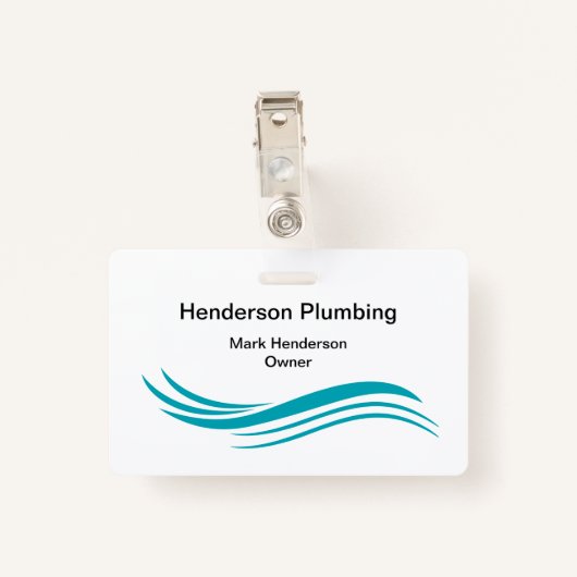 トレンディーシンプル配管工スタッフビジネスバッジ バッジ (裏面クリップ)
