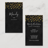 トレンディーシンプル(金ゴールドドットルクス) 名刺 (正面/裏面)