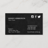 トレンディーシンプル(黒) 名刺 (裏面)