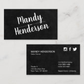 トレンディーシンプル(黒) 名刺 (正面/裏面)