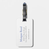 トレンディーシンプルDIYモノグラムとイエローブルーグレー ラゲッジタグ (裏面縦)