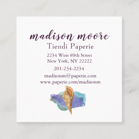 トレンディーシーシェル スクエア名刺 (裏面)