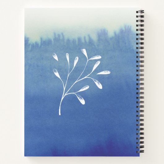 トレンディーシーフォーグラデーションムブルーウォーターカラージャーナル ノートブック (裏面)