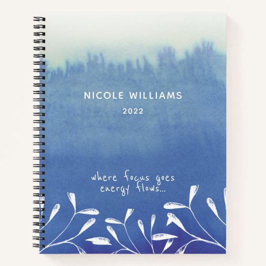 トレンディーシーフォーグラデーションムブルーウォーターカラージャーナル ノートブック (正面)