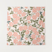 トレンディーシームレスヴィンテージフローラルパターン。無限広告 タペストリー (正面(横))