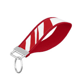 トレンディーシ赤と白ックモダン リストバンドキーホルダー