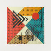 トレンディージオメトリ要素。レトロスタイルテクスチャ、pa タペストリー (正面(横))