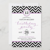 トレンディージグザグシェブロン誕生日パーティー招待状 招待状 (正面)