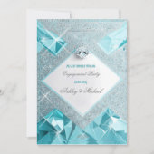 トレンディージュエリーターコイズスパークル洗練 招待状 (正面)