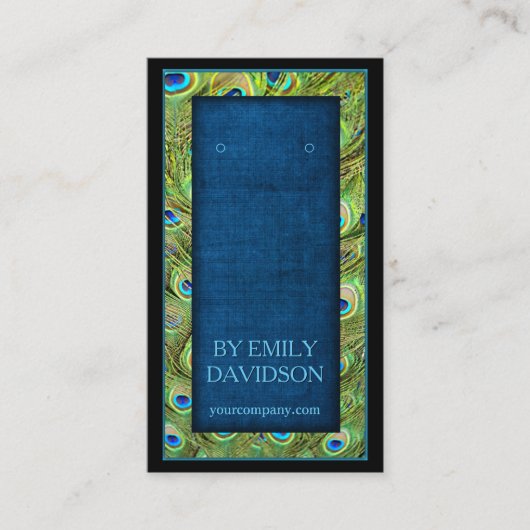 トレンディージュエルイヤリングディスプレイピーコックフェザーズブルー 名刺 (正面)
